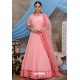 Pink Silk Party Wear Long Anarkali Gown