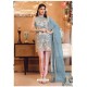 Sky Blue Faux Georgette Pakistani Style Party Wear Suit