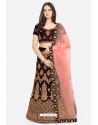 Maroon Velvet Party Wear Designer Lehenga Choli