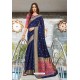 Navy Blue Weaving Silk Jacquard Worked Designer Saree