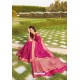 Rani Pink Weaving Silk Jacquard Worked Designer Saree
