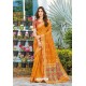 Orange Weaving Silk Jacquard Worked Designer Saree