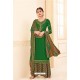 Dark Green Pure Crepe Party Wear Palazzo Suit