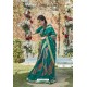 Teal Green Designer Classic Wear Weaving Zari Silk Saree