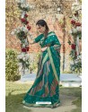 Teal Green Designer Classic Wear Weaving Zari Silk Saree