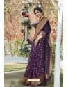 Purple Designer Classic Wear Weaving Zari Silk Saree