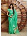 Aqua Mint Designer Party Wear Silk Saree