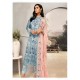 Blue Net Designer Pakistani Style Salwar Suit