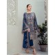 Peacock Blue Georgette Embroidered Designer Pakistani Style Suit