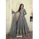 Grey Heavy Maslin Silk Designer Anarkali Suit