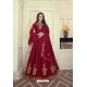 Red Heavy Maslin Silk Designer Anarkali Suit