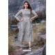 Blue Designer Readymade Rayon Long Kurti