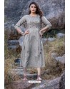 Blue Designer Readymade Rayon Long Kurti