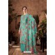 Aqua Mint Designer Pure Viscose Velvet Palazzo Suit