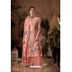 Peach Designer Pure Viscose Velvet Palazzo Suit