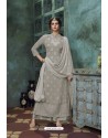 Grey Heavy Faux Georgette Readymade Palazzo Suit