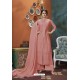 Peach Heavy Faux Georgette Readymade Palazzo Suit