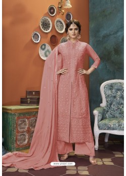Peach Heavy Faux Georgette Readymade Palazzo Suit