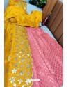 Yellow And Pink Banarasi Silk Lehenga Choli