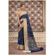 Navy Blue Designer Wear Cotton Silk Saree