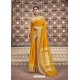 Yellow Designer Wear Cotton Silk Saree