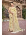 Cream Designer Wear Cotton Silk Saree