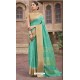 Aqua Mint Designer Wear Cotton Silk Saree