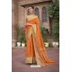 Orange Designer Wear Cotton Silk Saree