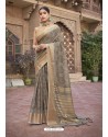 Grey Designer Wear Cotton Silk Saree