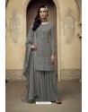 Grey Heavy Faux Georgette Designer Sharara Suit