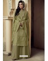 Olive Green Heavy Faux Georgette Designer Sharara Suit