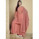 Peach Heavy Faux Georgette Designer Sharara Suit