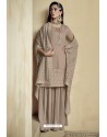 Light Beige Heavy Faux Georgette Designer Sharara Suit