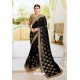 Black Pure Dola Silk Designer Saree