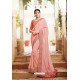 Pink Pure Dola Silk Designer Saree