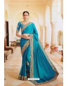 Blue Sana Silk Designer Saree