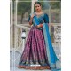 Violet And Blue Designer Banarasi Silk Lehenga Choli