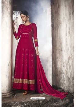 Rani Pink Heavy Designer Georgette Anarkali Suit