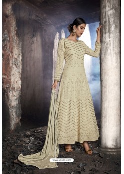 Cream Heavy Designer Georgette Anarkali Suit