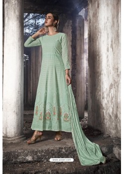 Aqua Mint Heavy Designer Georgette Anarkali Suit