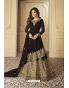 Black Real Georgette Heavy Designer Anarkali Suit