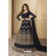 Navy Blue Real Georgette Heavy Designer Anarkali Suit