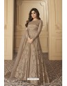 Beige Butterfly Net Heavy Designer Anarkali Suit