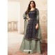 Navy And Sky Jacquard Embroidered Heavy Designer Suit