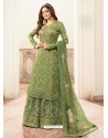 Green Jacquard Embroidered Heavy Designer Suit