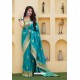 Sky Blue Designer Classic Wear Silk Saree
