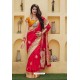 Gorgeous Red Designer Classic Wear Silk Saree