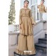 Beige Pure Heavy Chinon Party Wear Palazzo Suit