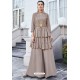 Light Brown Pure Heavy Chinon Party Wear Palazzo Suit