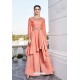 Orange Pure Heavy Chinon Party Wear Palazzo Suit